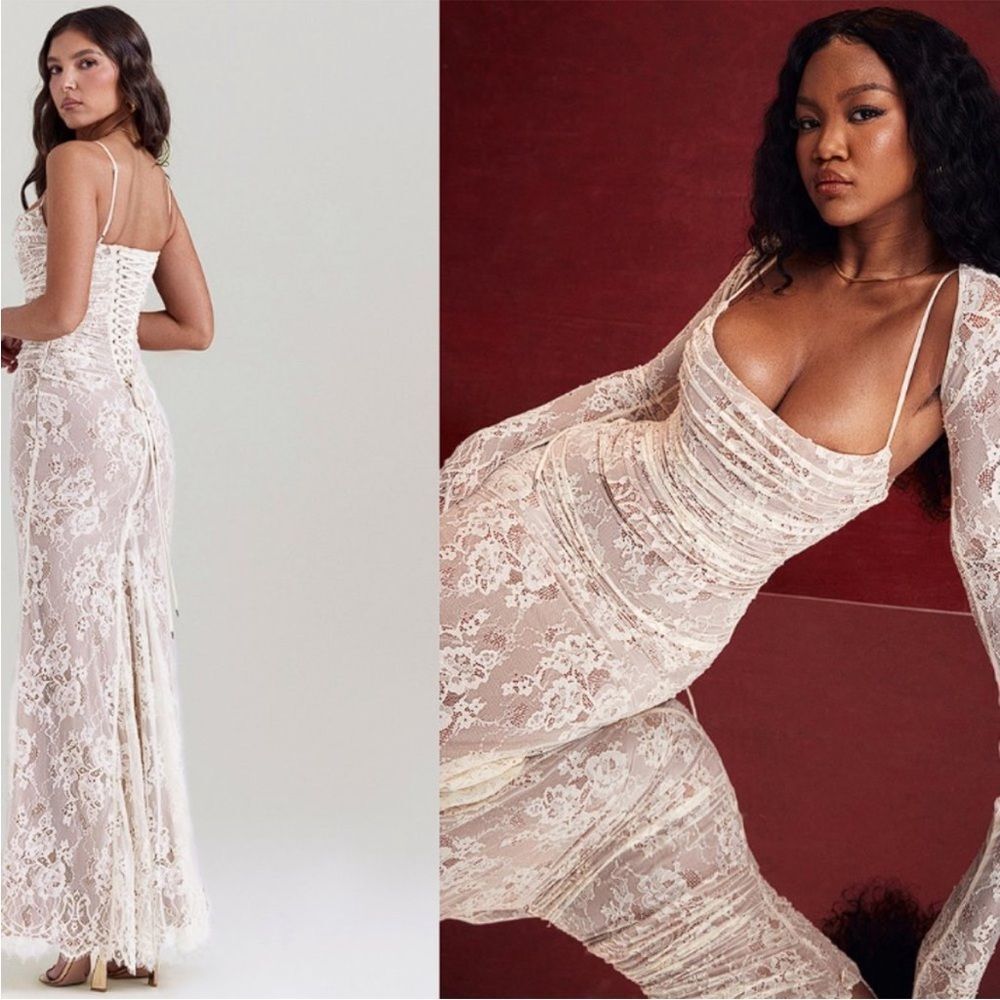 House of CB Ivory Lace Maxi Dress